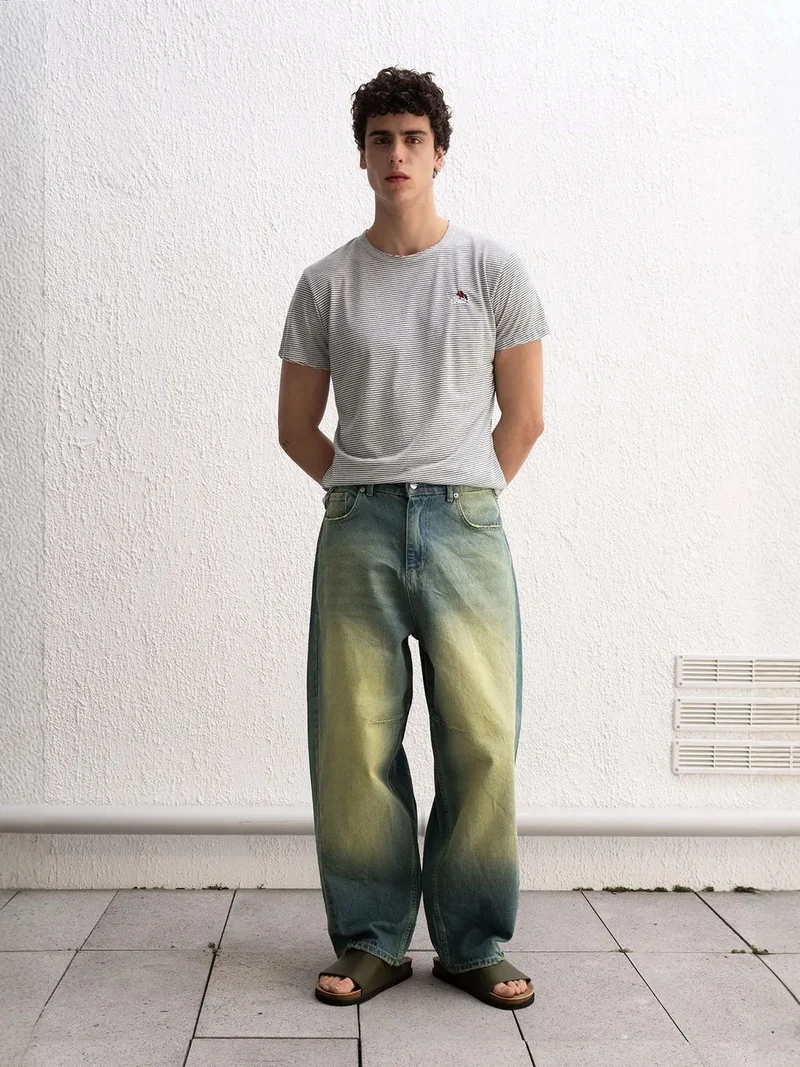 جيستو GIESTO Men's Baggy Denim Pants with Pockets